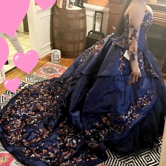 Lumière de Ragazza Fashion Navy Blue Quinceañera Dress - Picture 7 of 7
